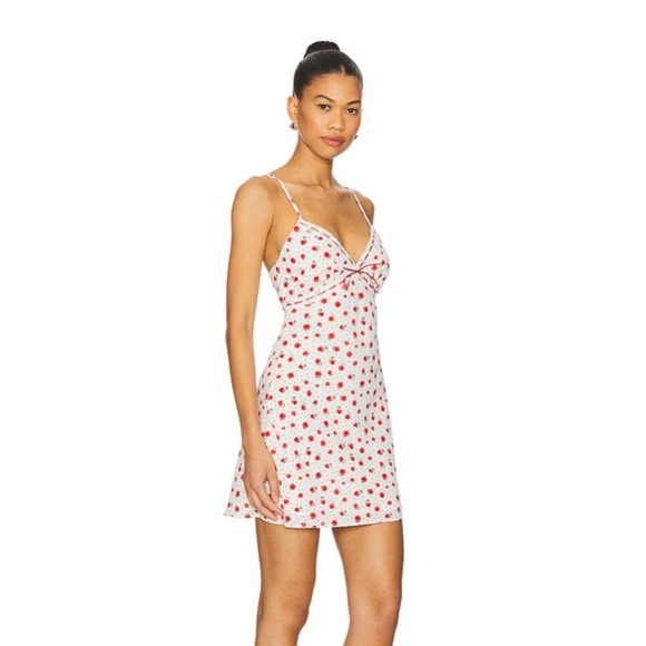 NWOT MORE TO COME Clemence Mini Dress in Red/White From Revolve Size small - Picture 3 of 12